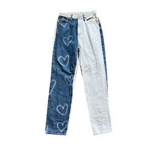 Pacsun 90s boyfriend two tone bleach hearts size 26